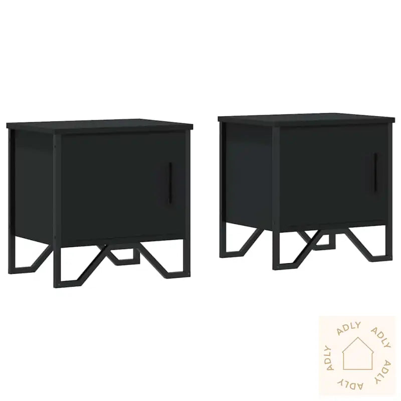 Nattbord 2 Stk Svart 40X30X40 Cm Sponplate