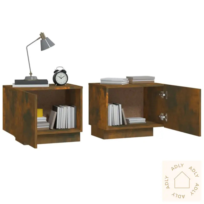 Nattbord Røkt Eik 100X35X40 Cm Konstruert Tre