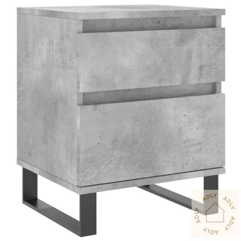 Nattbord 2 Stk Betonggrå 40X35X50 Cm Konstruert Tre