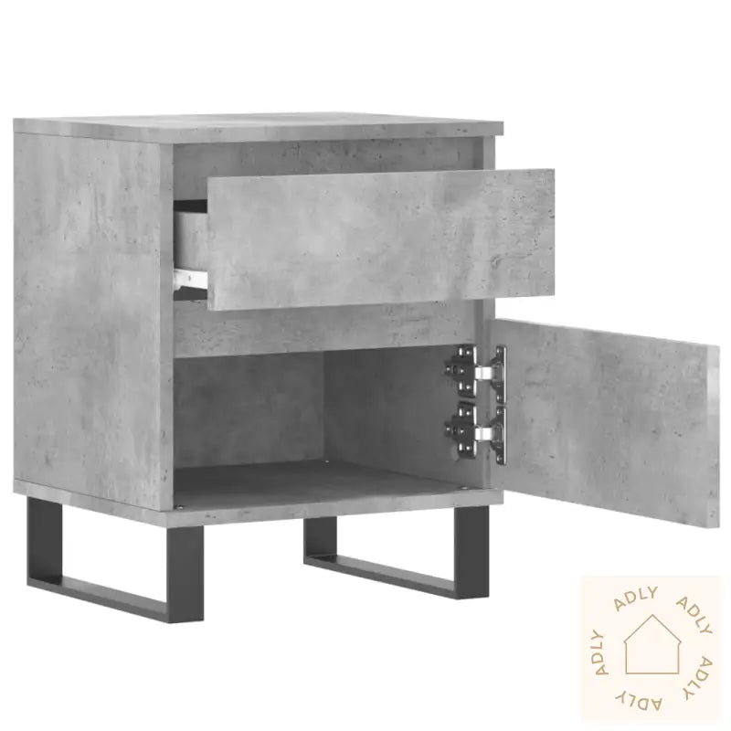 Nattbord 2 Stk Betonggrå 40X35X50 Cm Konstruert Tre