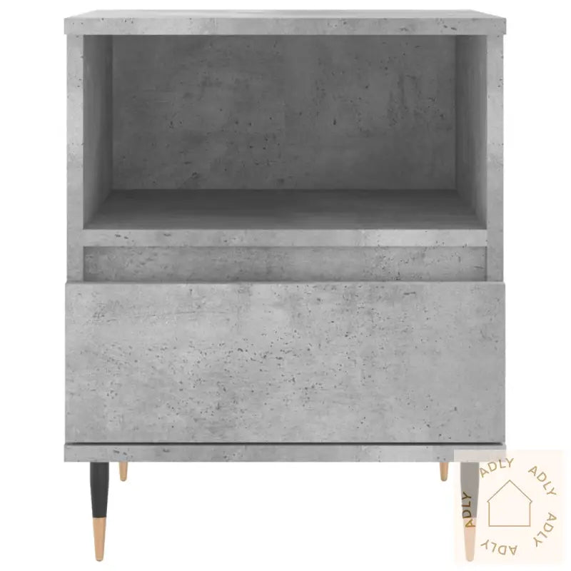 Nattbord 2 Stk Betonggrå 40X35X50 Cm Konstruert Tre