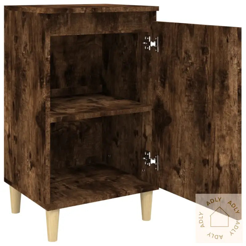 Nattbord 2 Stk Røkt Eik 40X35X70 Cm Konstruert Tre