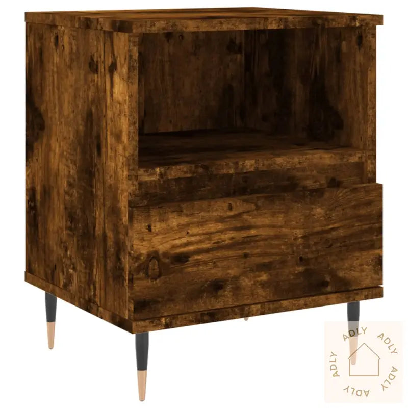 Nattbord 2 Stk Røkt Eik 40X35X50 Cm Konstruert Tre