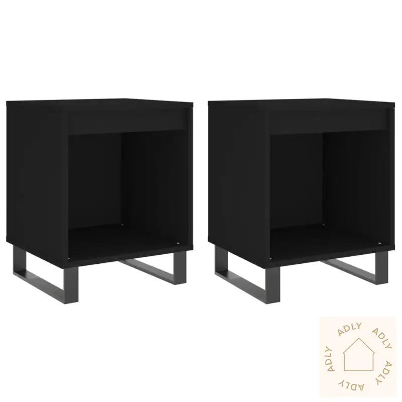 Nattbord 2 Stk Svart 40X35X50 Cm Konstruert Tre