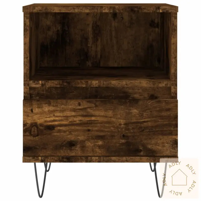Nattbord 2 Stk Røkt Eik 40X35X50 Cm Konstruert Tre