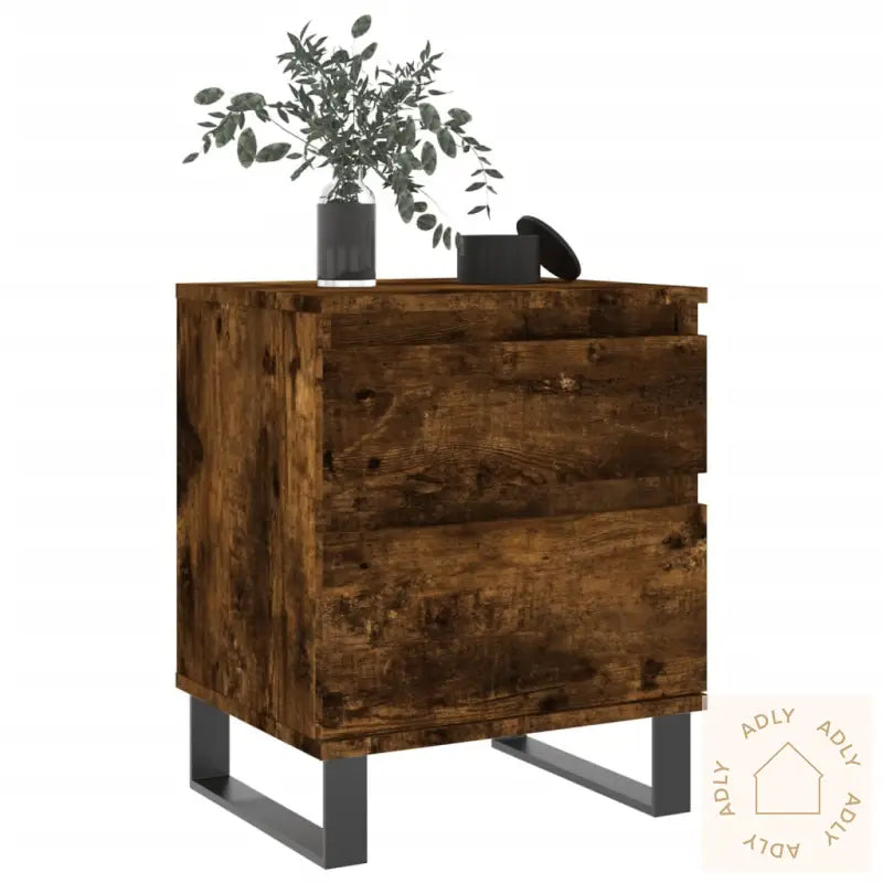 Nattbord Røkt Eik 40X35X50 Cm Konstruert Tre