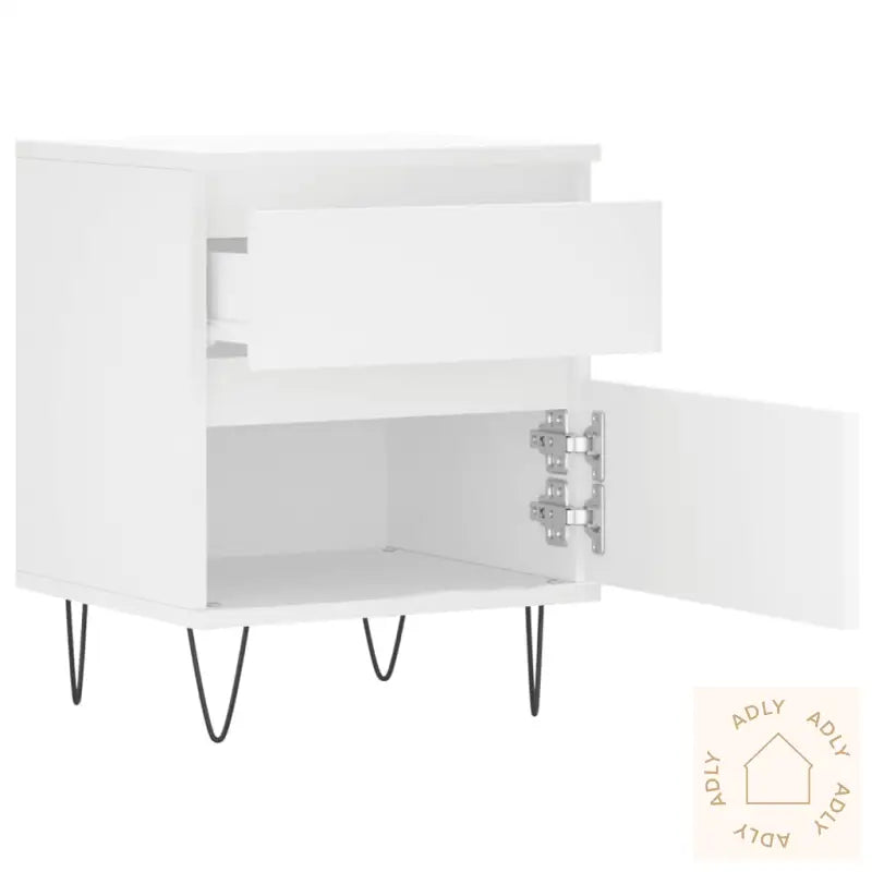 Nattbord 2 Stk Hvit 40X35X50 Cm Konstruert Tre