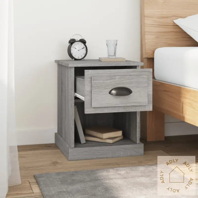 Nattbord Grå Sonoma 39X39X47,5 Cm Konstruert Tre