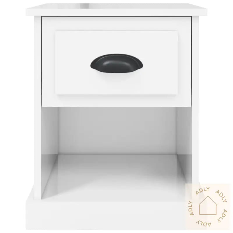 Nattbord Høyglans Hvit 39X39X47,5 Cm Konstruert Tre