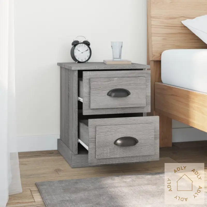 Nattbord Grå Sonoma 39X39X47,5 Cm Konstruert Tre