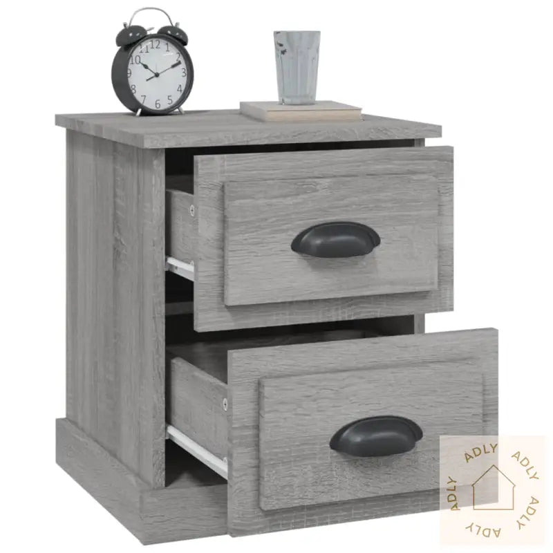 Nattbord Grå Sonoma 39X39X47,5 Cm Konstruert Tre