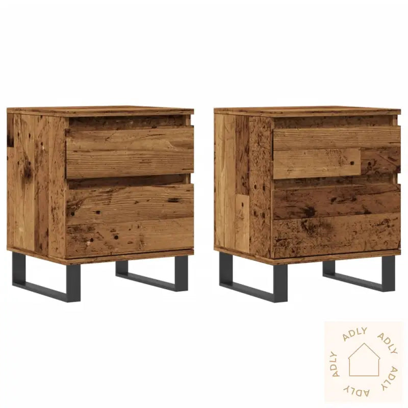 Nattbord 2 Stk Gammelt Tre 40X35X50 Cm Konstruert Tre