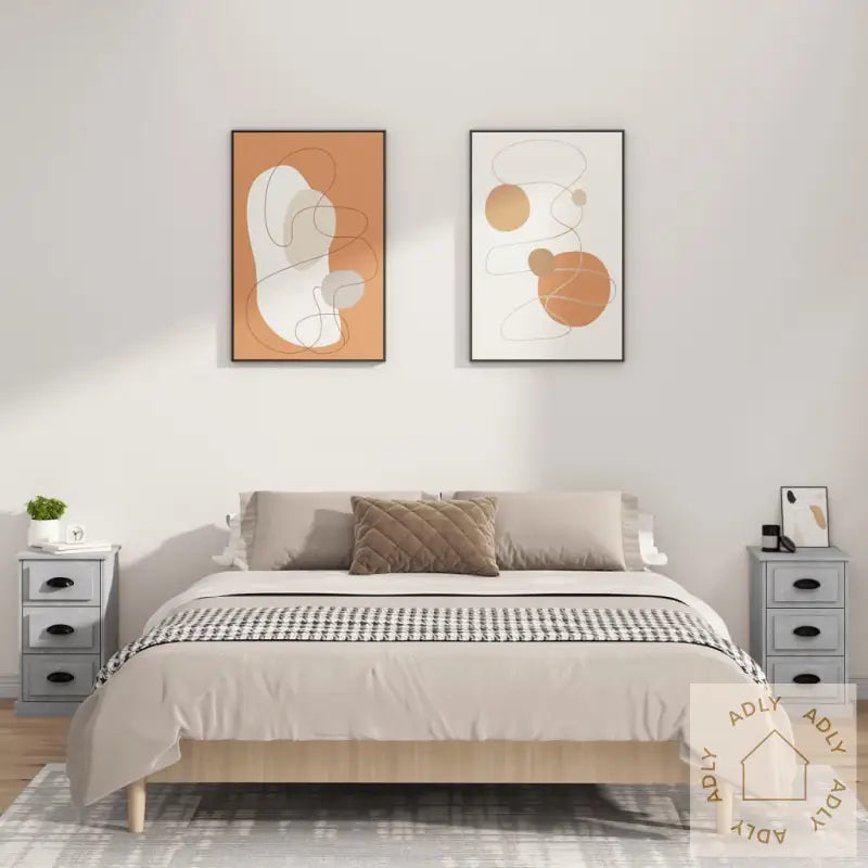 Nattbord Betonggrå 39X39X67 Cm Konstruert Tre