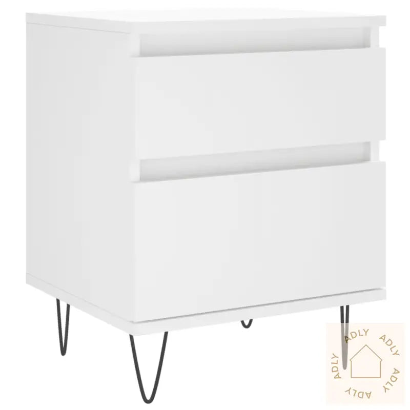 Nattbord 2 Stk Hvit 40X35X50 Cm Konstruert Tre