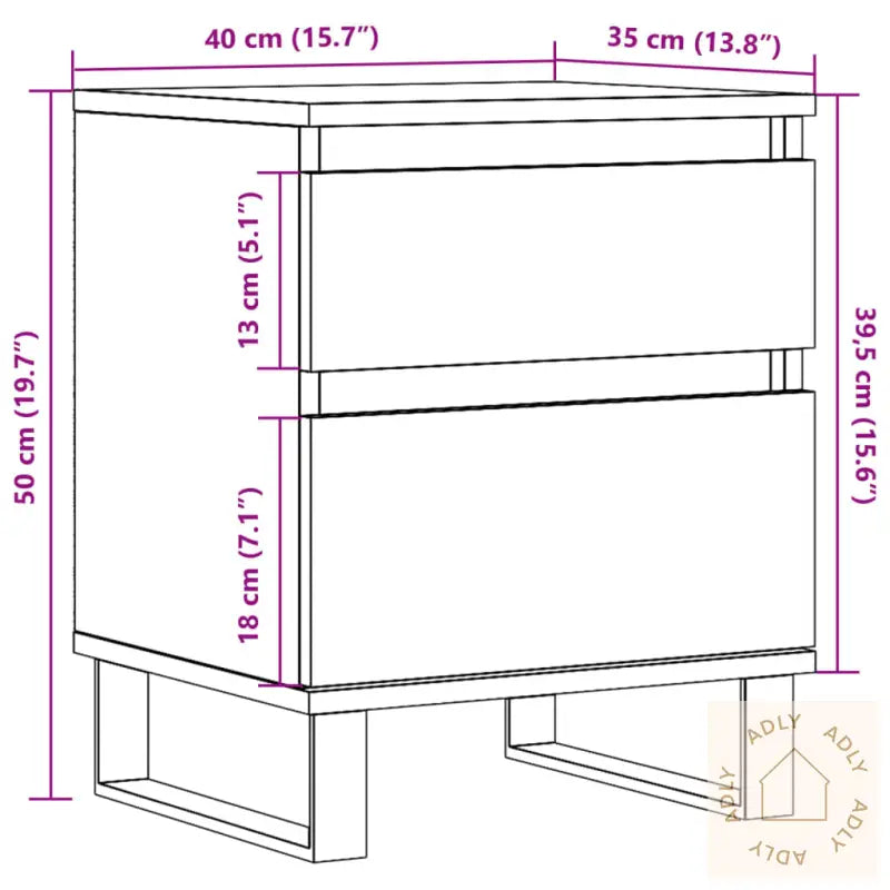 Nattbord 2 Stk Gammelt Tre 40X35X50 Cm Konstruert Tre