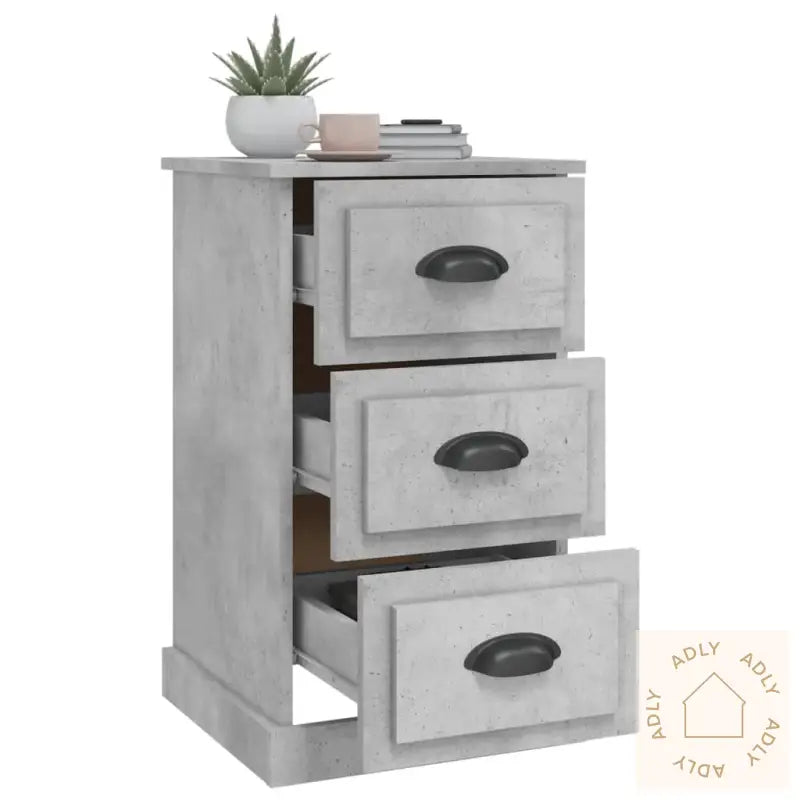 Nattbord Betonggrå 39X39X67 Cm Konstruert Tre