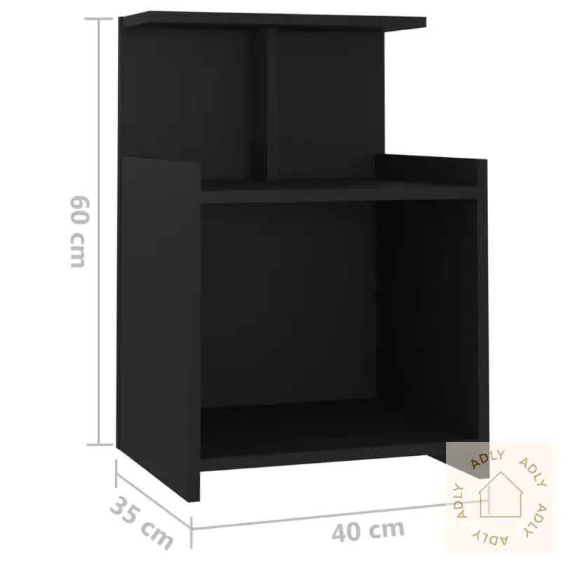 Nattbord Svart 40X35X60 Cm Konstruert Tre