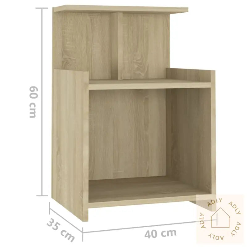 Nattbord 2 Stk Sonoma Eik 40X35X60 Cm Konstruert Tre