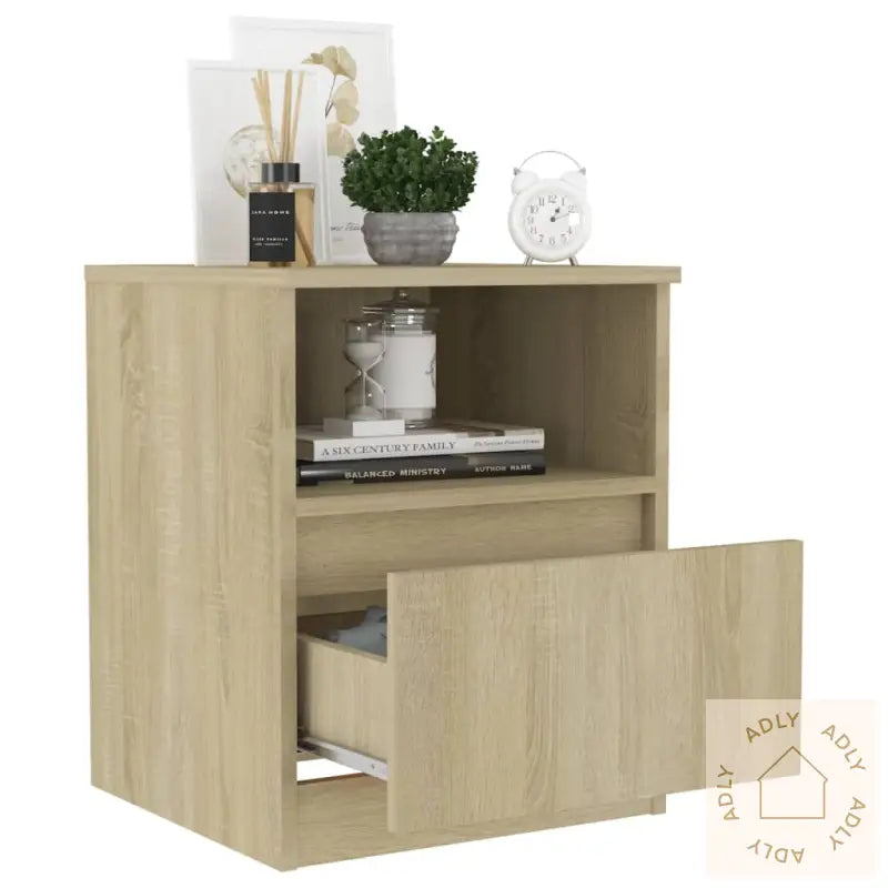 Nattbord 2 Stk Sonoma Eik 40X40X50 Cm Konstruert Tre