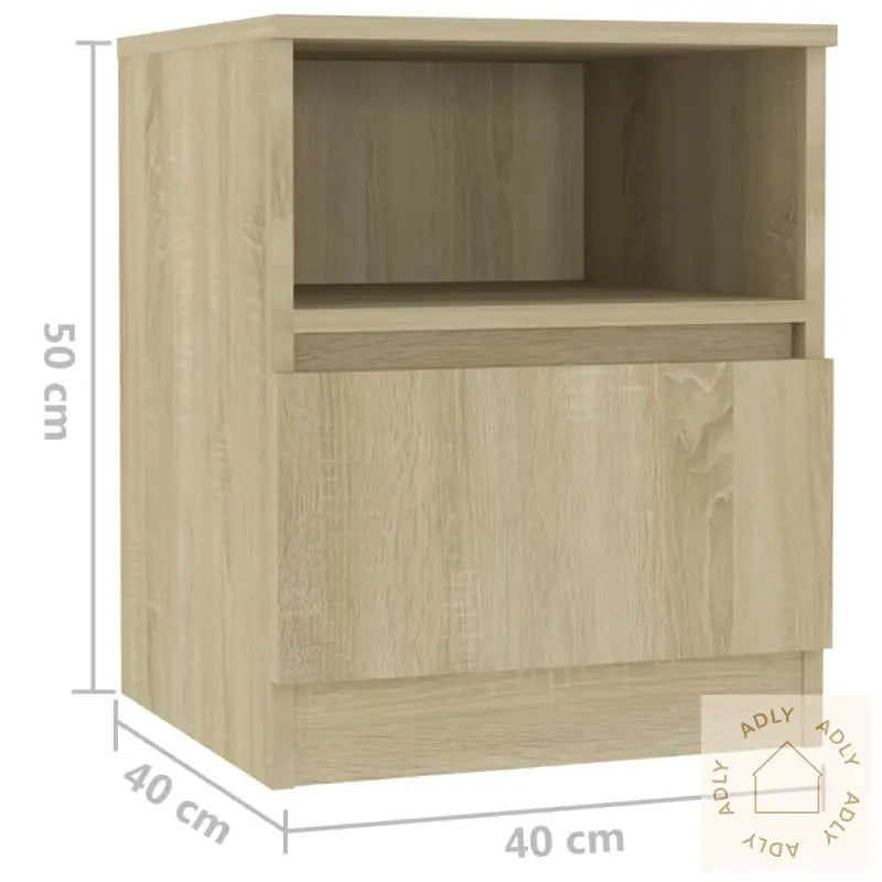 Nattbord 2 Stk Sonoma Eik 40X40X50 Cm Konstruert Tre