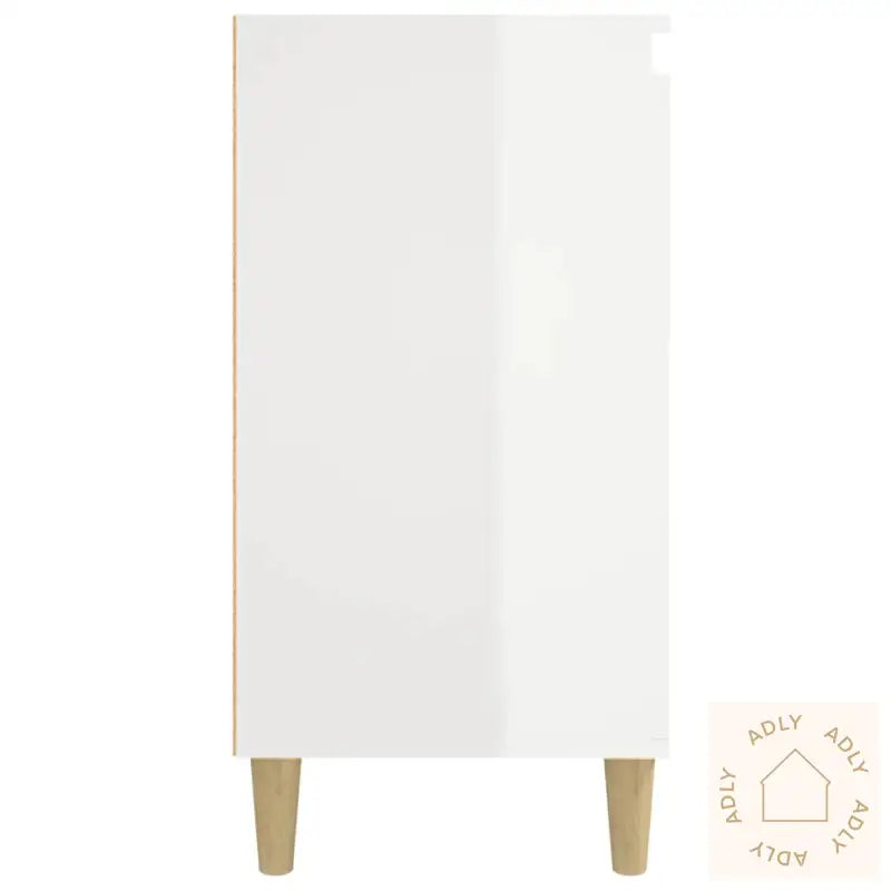 Nattbord 2 Stk Høyglans Hvit 40X35X70 Cm Konstruert Tre