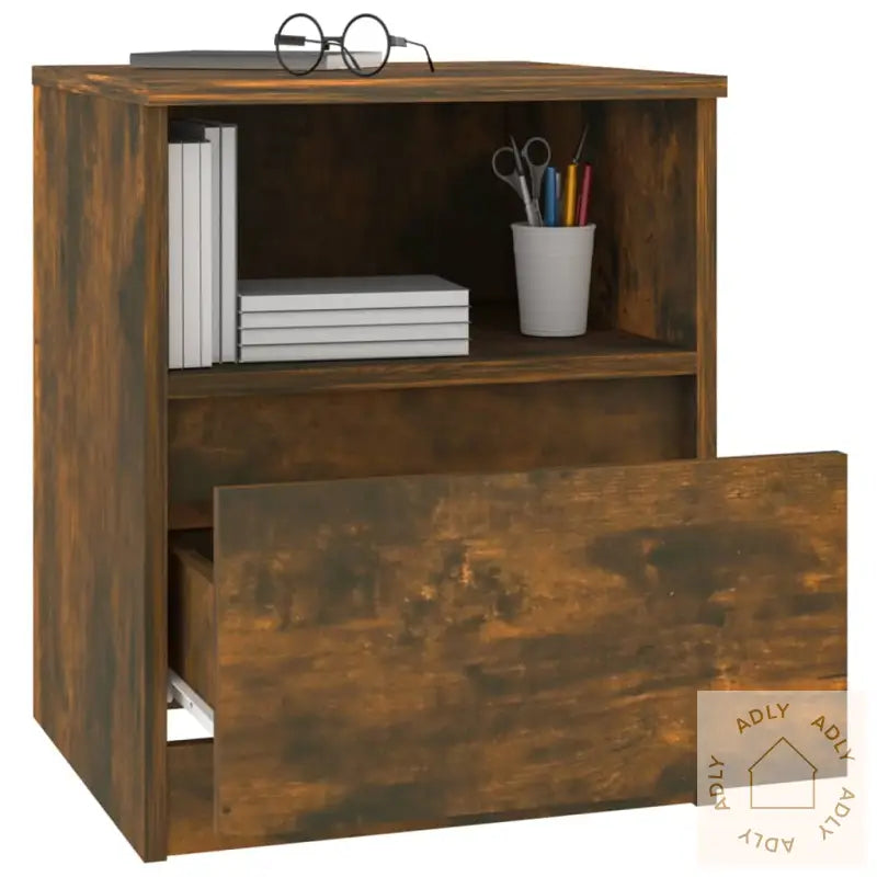 Nattbord Røkt Eik 40X40X50 Cm Konstruert Tre