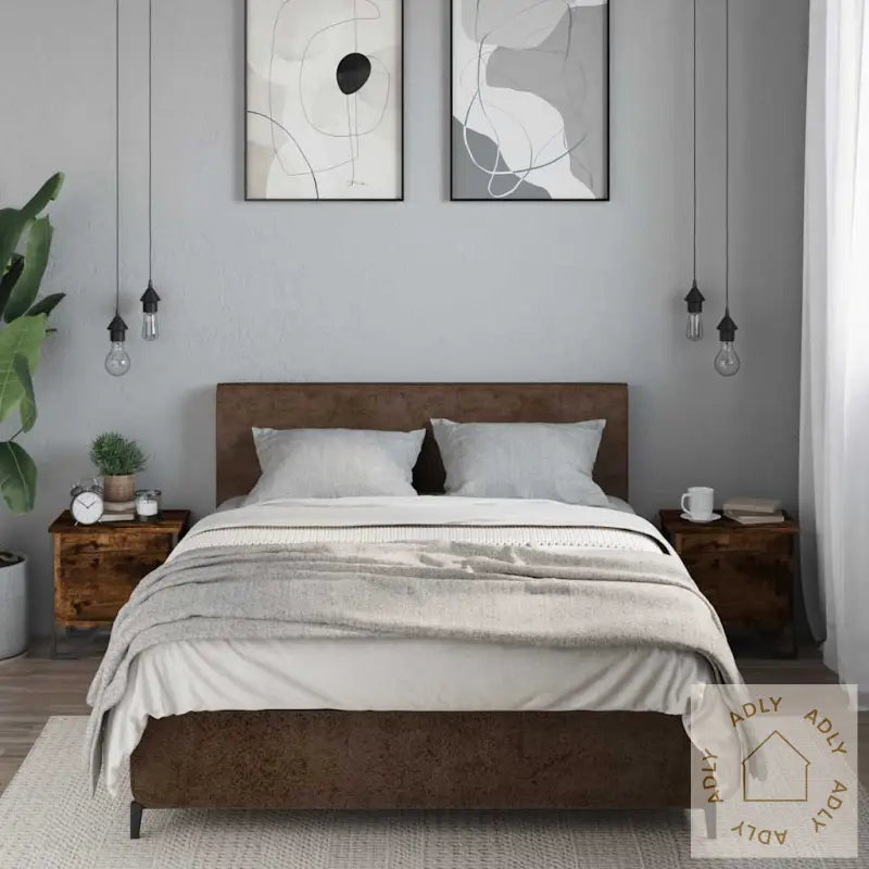 Nattbord 2 Stk Røkt Eik 40X30X40 Cm Konstruert Tre