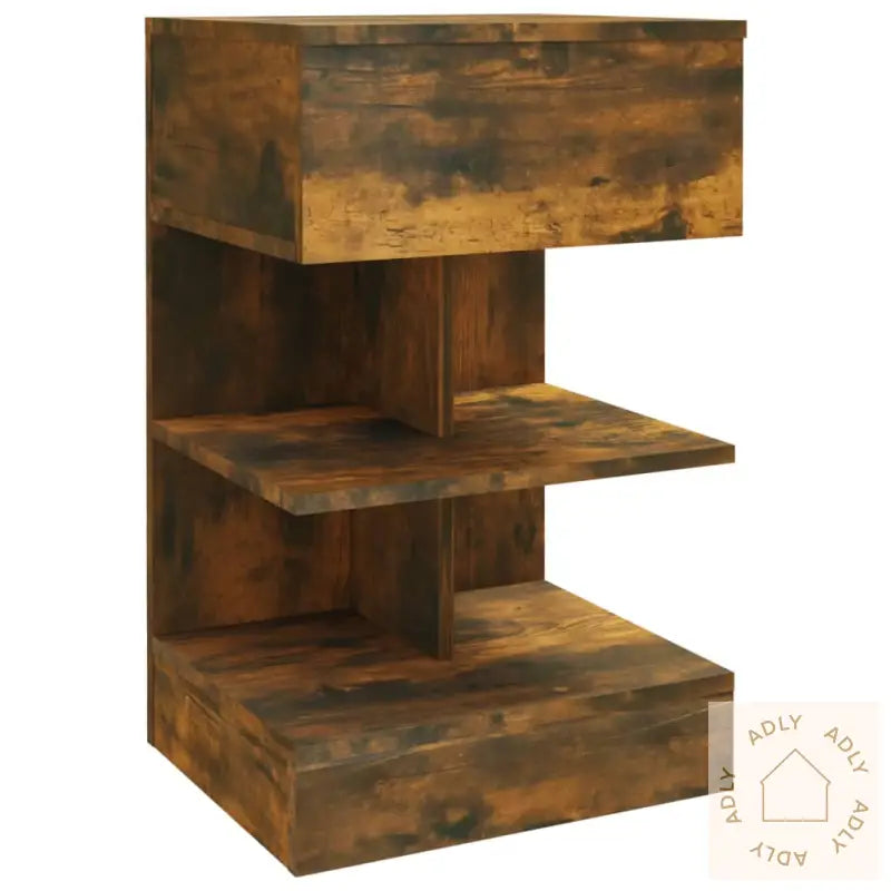 Nattbord 2 Stk Røkt Eik 40X35X65 Cm Konstruert Tre