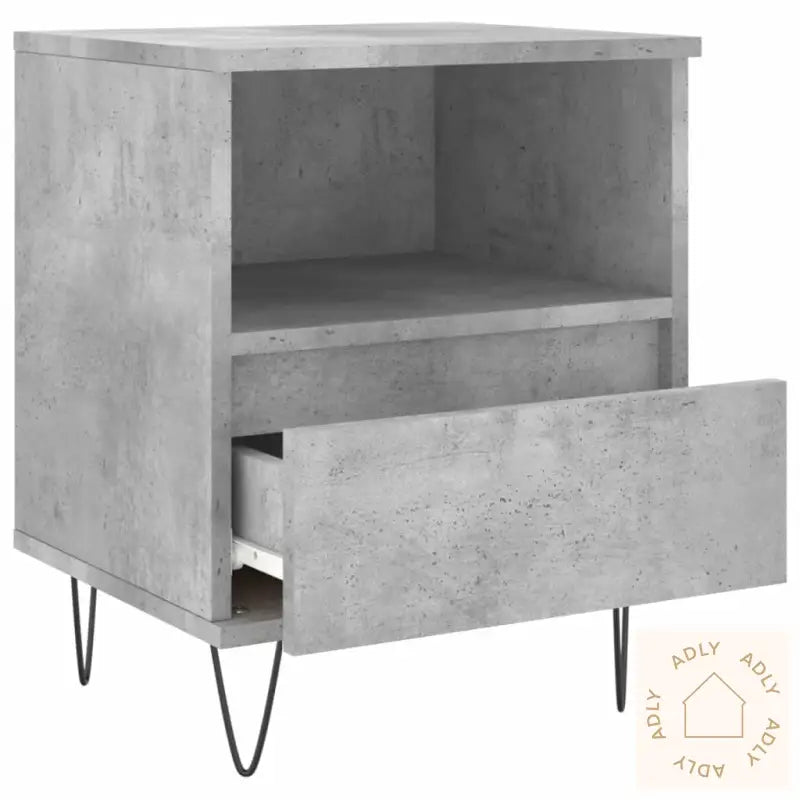 Nattbord 2 Stk Betonggrå 40X35X50 Cm Konstruert Tre