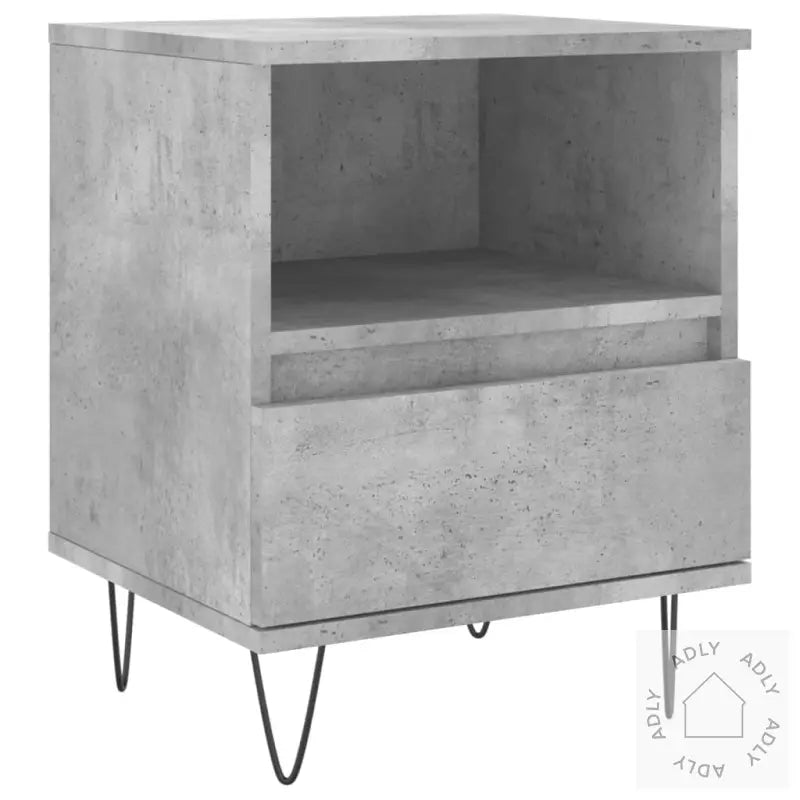 Nattbord 2 Stk Betonggrå 40X35X50 Cm Konstruert Tre