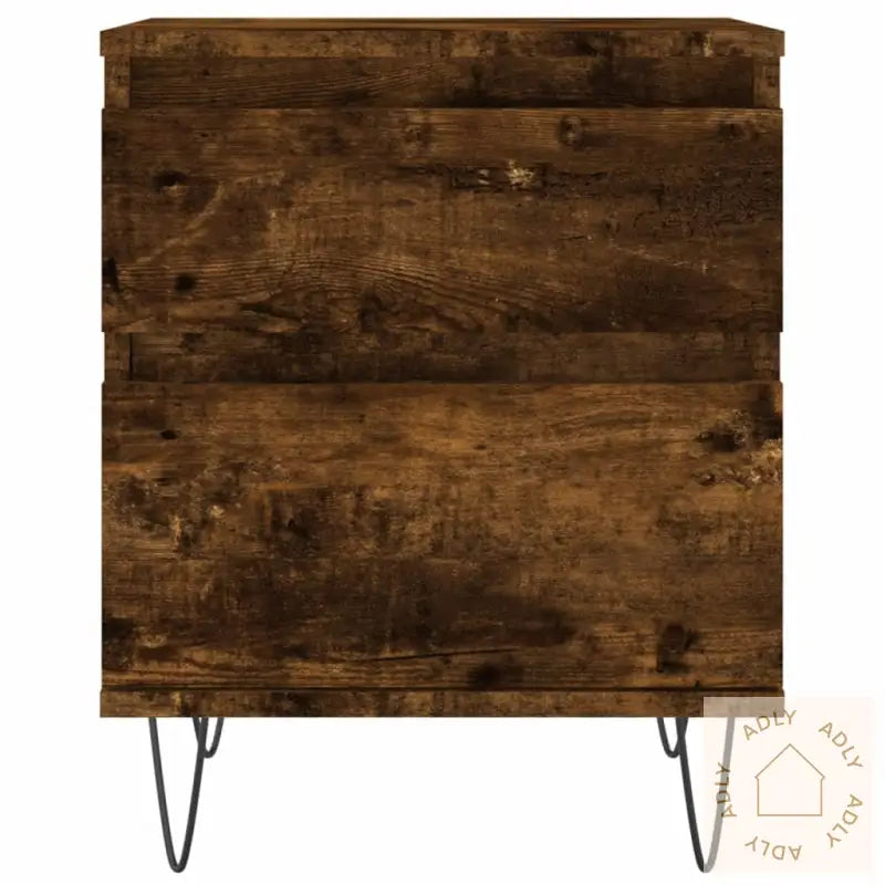 Nattbord 2 Stk Røkt Eik 40X35X50 Cm Konstruert Tre