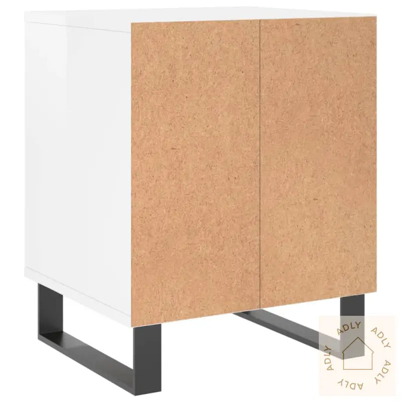 Nattbord 2 Stk Høyglans Hvit 40X35X50 Cm Konstruert Tre