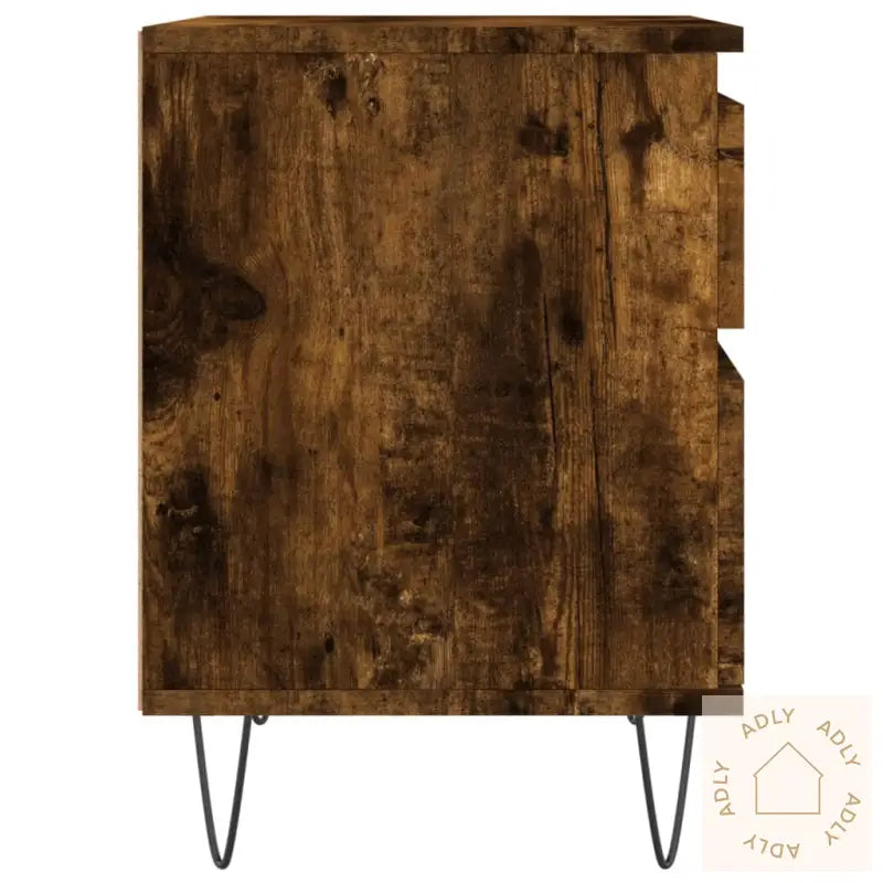 Nattbord 2 Stk Røkt Eik 40X35X50 Cm Konstruert Tre