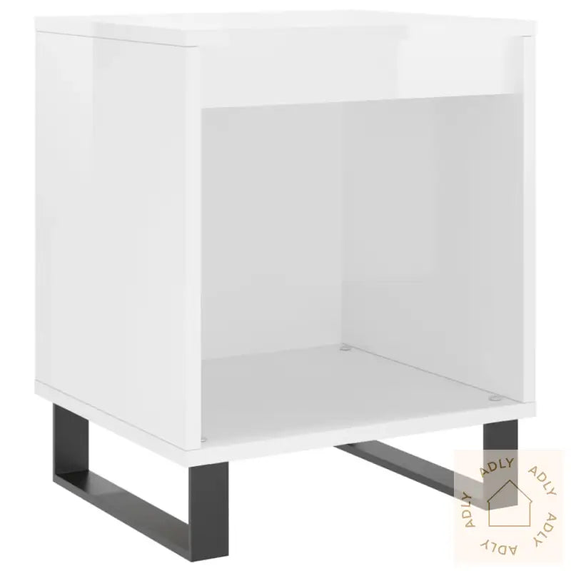 Nattbord 2 Stk Høyglans Hvit 40X35X50 Cm Konstruert Tre