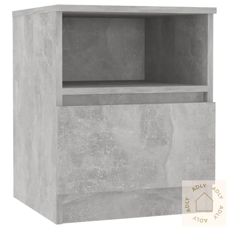 Nattbord 2 Stk Betonggrå 40X40X50 Cm Konstruert Tre