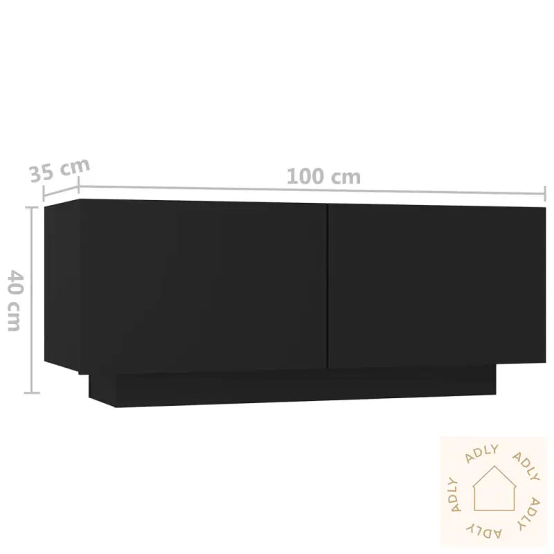 Nattbord Svart 100X35X40 Cm Konstruert Tre