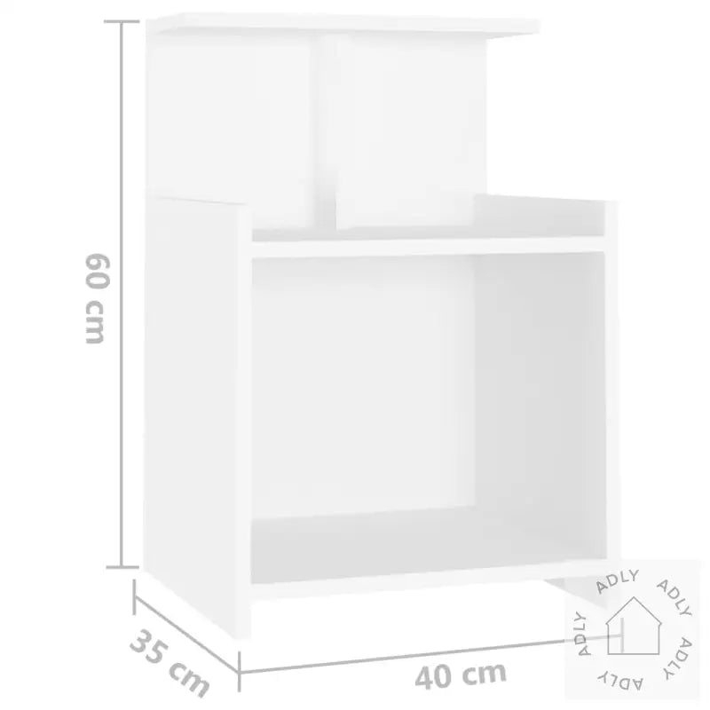 Nattbord Hvit 40X35X60 Cm Konstruert Tre