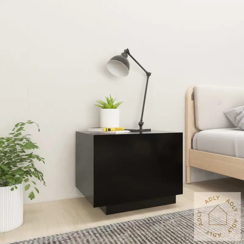 Nattbord Svart 100X35X40 Cm Konstruert Tre