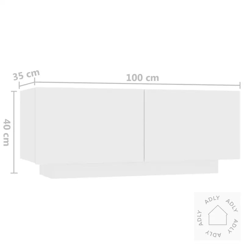 Nattbord Hvit 100X35X40 Cm Konstruert Tre