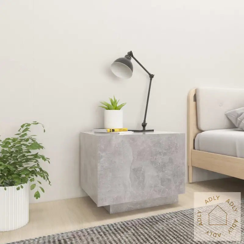 Nattbord Betonggrå 100X35X40 Cm Konstruert Tre