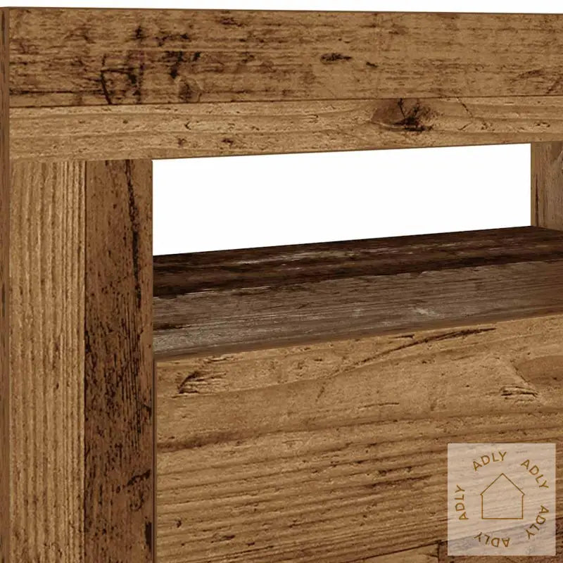Nattbord Med Led 2 Stk Gammelt Tre 60X35X40 Cm