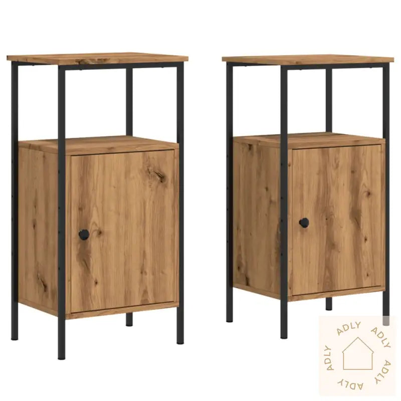 Nattbord 2 Stk Artisan Eik 41X31X80 Cm Konstruert Tre