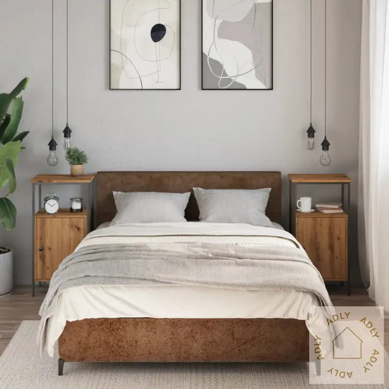 Nattbord 2 Stk Artisan Eik 41X31X80 Cm Konstruert Tre