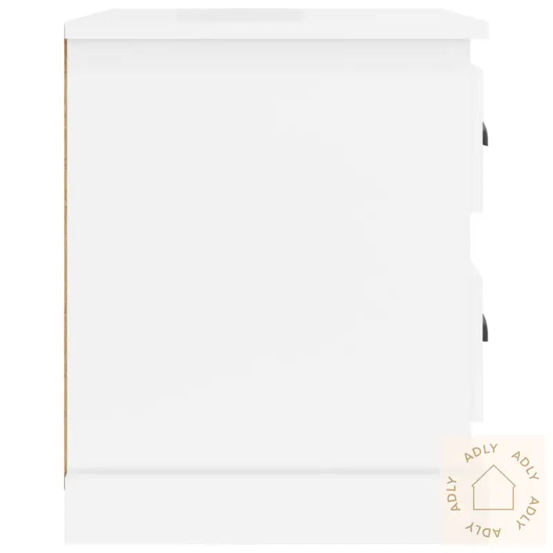 Nattbord 2 Stk Høyglans Hvit 39X39X47,5 Cm Konstruert Tre