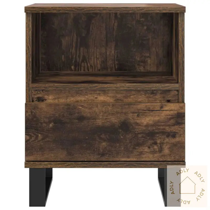 Nattbord 2 Stk Røkt Eik 40X35X50 Cm Konstruert Tre