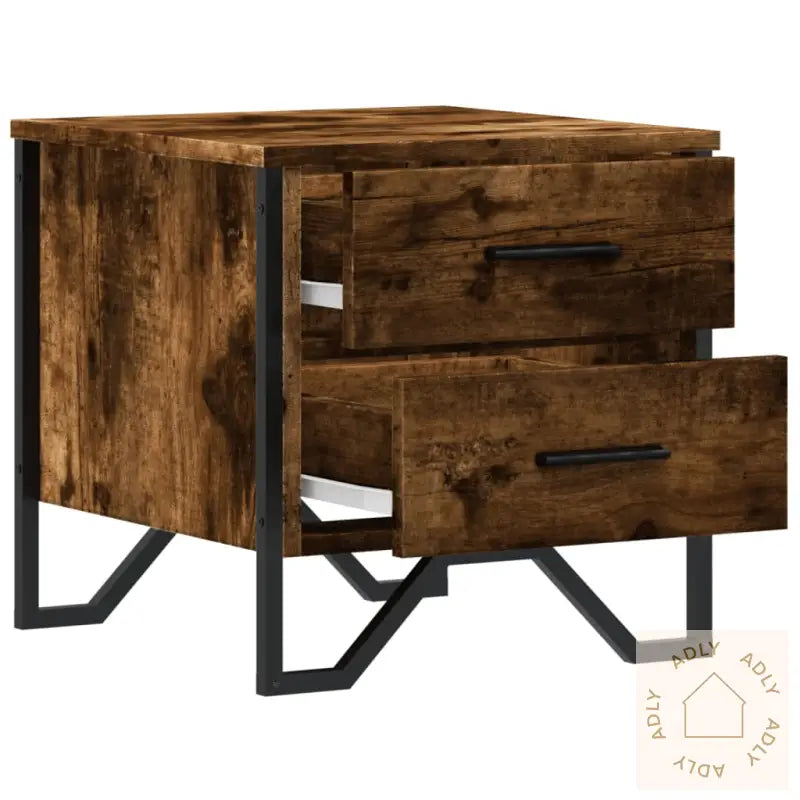 Nattbord 2 Stk Røkt Eik 40X41X40 Cm Konstruert Tre