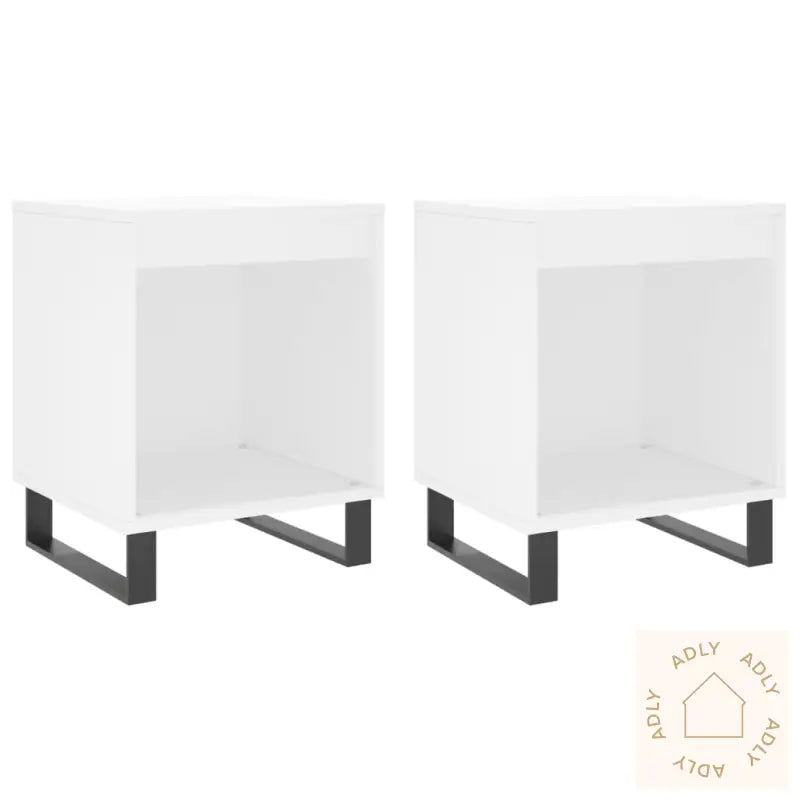 Nattbord 2 Stk Hvit 40X35X50 Cm Konstruert Tre