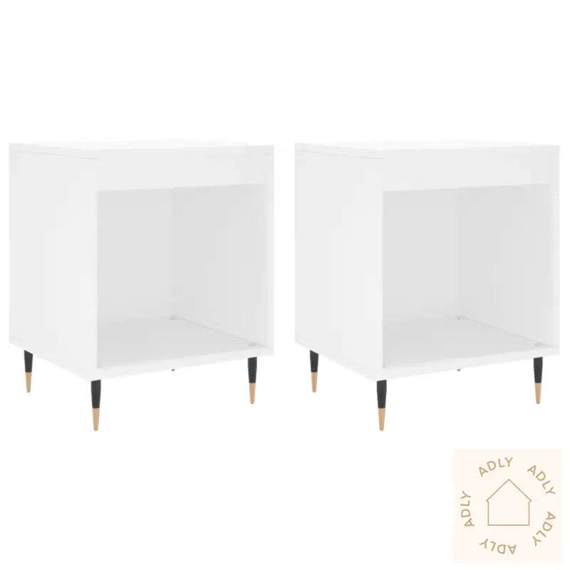 Nattbord 2 Stk Hvit 40X35X50 Cm Konstruert Tre