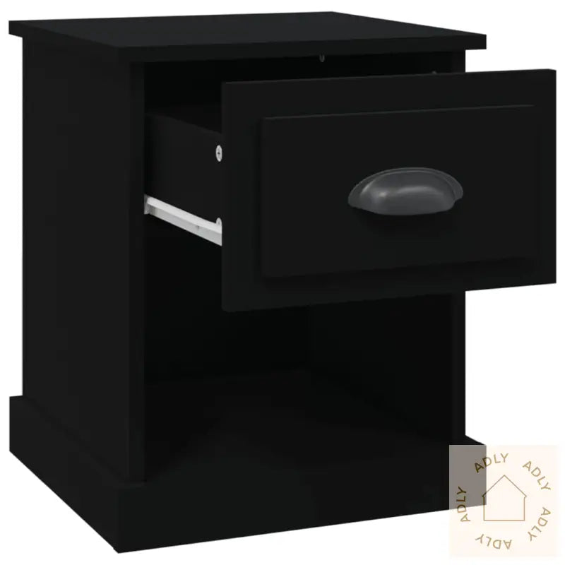 Nattbord 2 Stk Svart 39X39X47,5 Cm Konstruert Tre