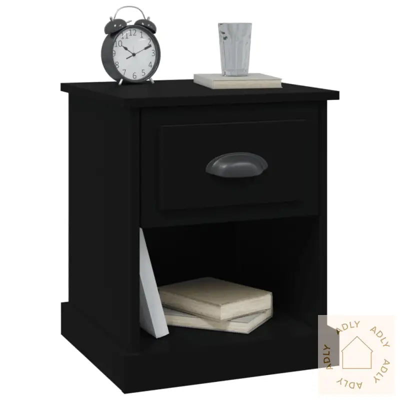 Nattbord 2 Stk Svart 39X39X47,5 Cm Konstruert Tre